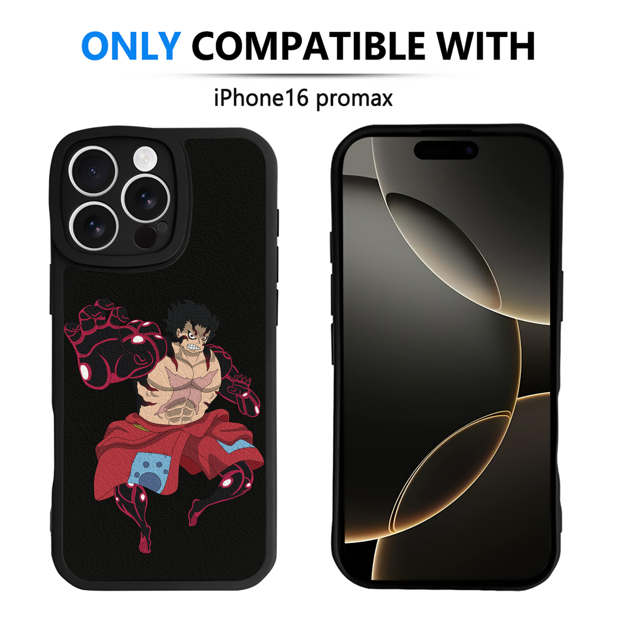 （画像用） ワンピース モンキー・D・ルフィ ONE PIECE Monkey D. Luffy 【iPhone 16シリーズ対応】シリコンスマホケース（レザー調） 材質：シリコン